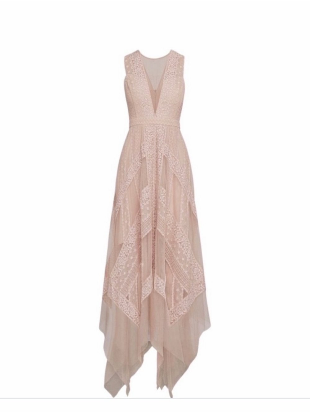 Bcbg Andi Lace Gown Pink Wedding Guest Formal NWT Sz 4